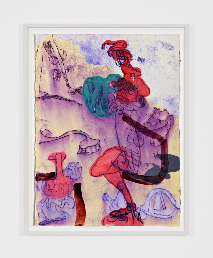 Antwan Horfee Grinchet Jones 3, 2021 Acrylic and chemical ink on paper 15 x 11 1/8 in 38 x 28 cm (HOR21.018)