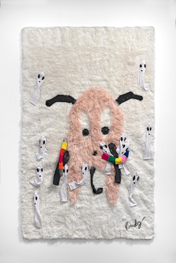 Jon Pylypchuk this is my last day around you, 2023 Found object rug with fake fur 60 x 96 in 152.4 x 243.8 cm (JPY23.005)