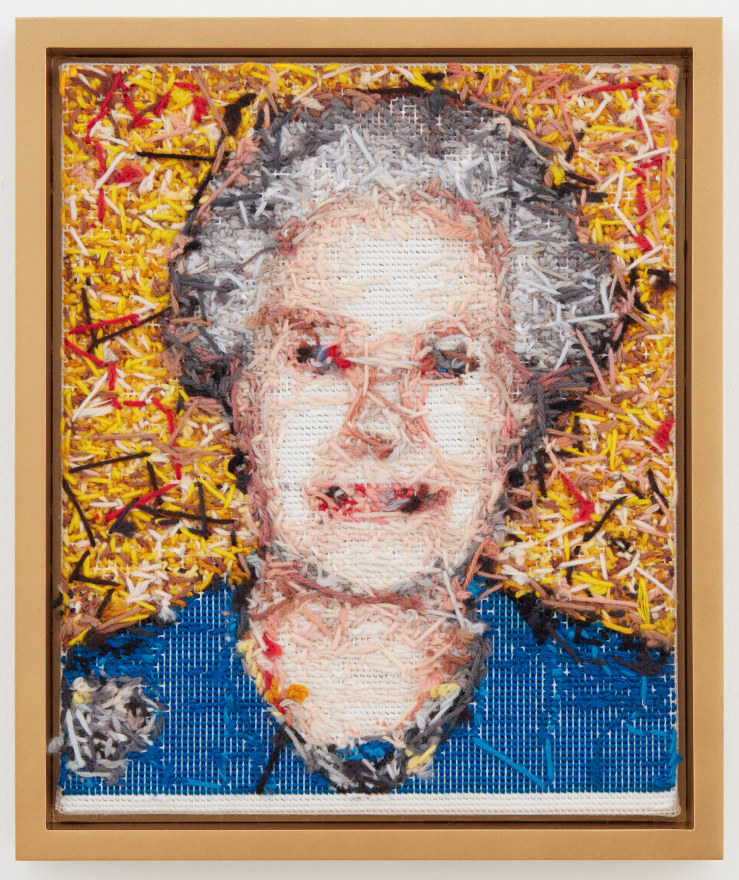 Polly Borland, The Queen (Mr. Stewart), 2017. Hand stitched wool tapestry, 12 x 10 in, 30.5 x 25.4 cm (POB17.003)