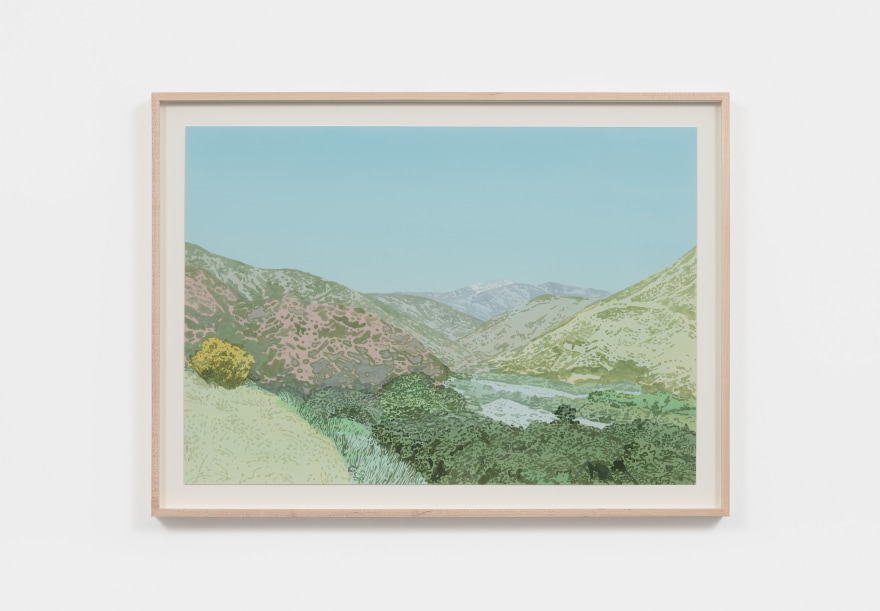 Jake Longstreth San Dimas Canyon #2, 2022 Oil on paper 16 1/2 x 22 1/2 x 1 1/2 in (framed) 41.9 x 57.1 x 3.8 cm (framed)&nbsp; 14 x 20 in (unframed) 35.6 x 50.8 cm (unframed) (JLO22.012)