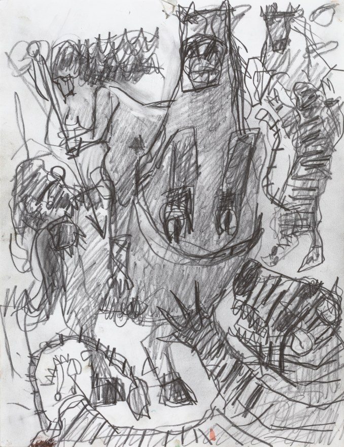Kyle Staver Tiger Hunt, 2022 Ink and graphite on paper 13 3/4 x 11 3/8 x 1 1/8 in (framed) 35 x 29 x 3 cm (framed) (KST22.035)