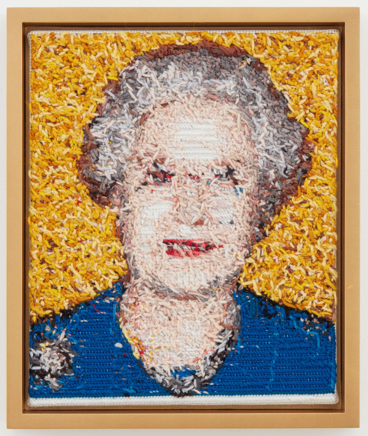 Polly Borland The Queen (Mr. Bryan), 2017 Hand stitched wool tapestry 12 x 10 in 30.5 x 25.4 cm (POB17.007)