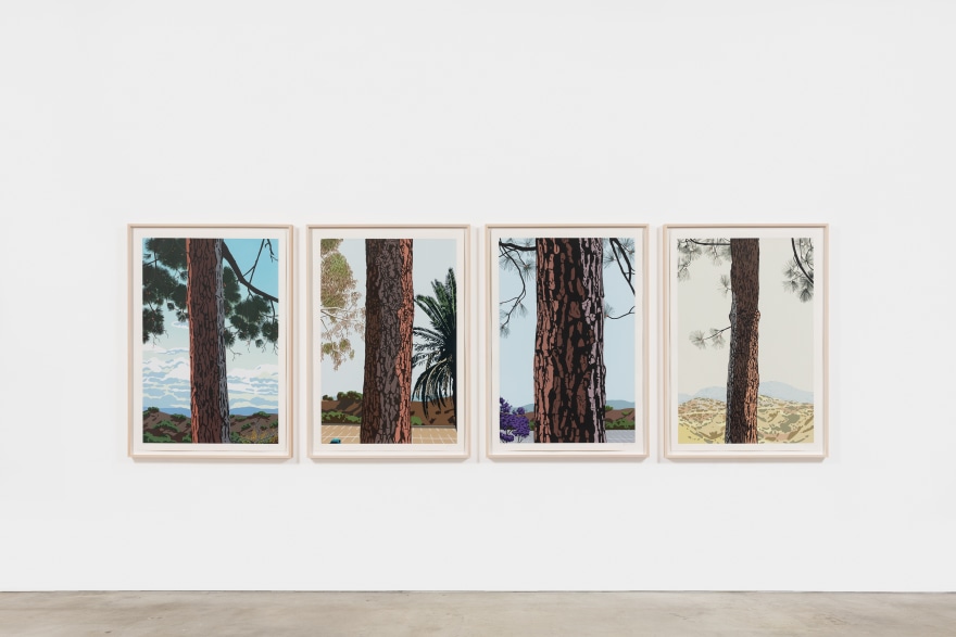 Jake Longstreth Los Angeles Pines, 2022 Set of 4 prints  45 x 31 in (each)  114.3 x 78.7 cm (each) Edition of 50 plus 5 APs + 5 PPs (JLO22.054)
