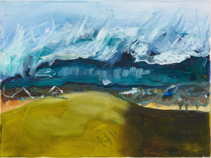Celeste Dupuy-Spencer, Grand Panorama of the Wave (Fall On Your Knees), 2018. Oil on canvas, 9 x 12 in, 22.9 x 30.5 cm (CDS18.012)