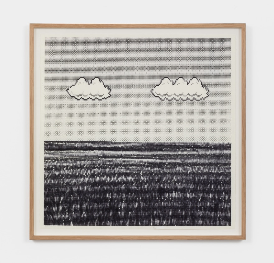 Arno Beck Untitled (Meadow), 2021 Typewriter-drawing on paper 17 3/4 x 17 3/4 in 45 x 45 cm (ABE21.001)