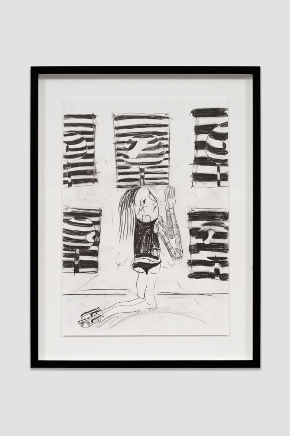 Nel Aerts Submissive Idiot, 2022 Graphite on paper 18 1/2 x 12 3/4 in (framed) 47 x 32.5 cm (framed) (NAE23.020)