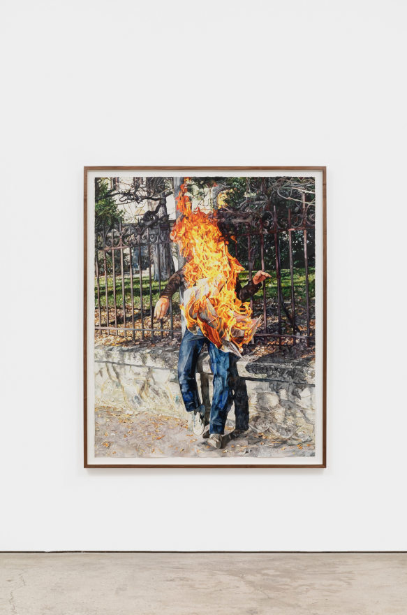 Conrad Ru&iacute;z Man on Fire XV, 2021 Watercolor on paper 55 x 45 in 139.7 x 114.3 cm (CRU21.005)