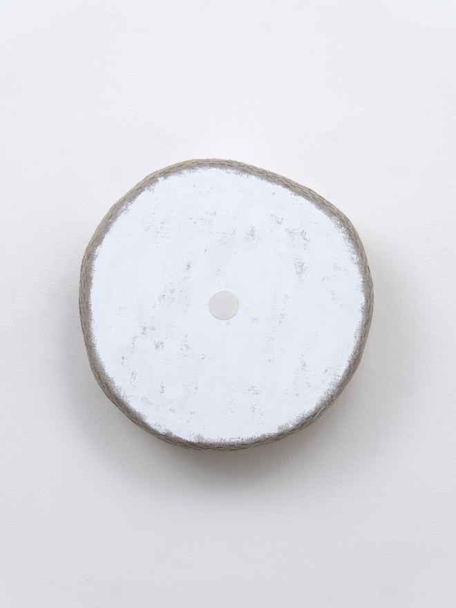 Otis Jones Circular Shape, Two Whites, 2024 Acrylic on linen on wood 20 x 20 x 5 in 50.8 x 50.8 x 12.7 cm (OJO24.003)