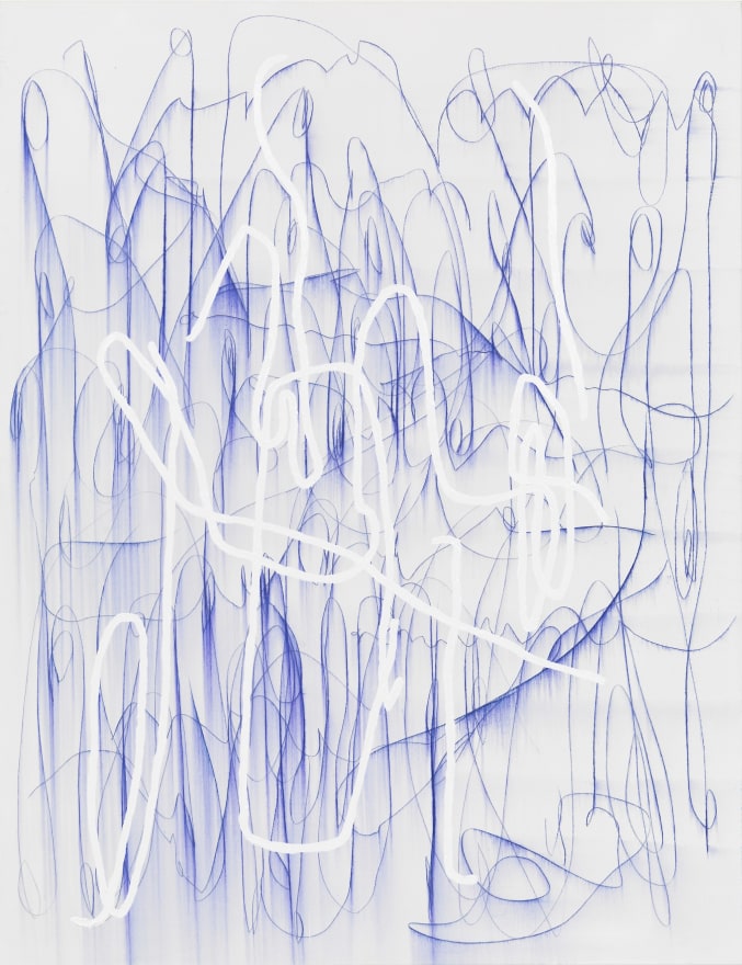 Jana Schr&ouml;der, Spontacts DL 12, 2015. Copying pencil and oil on canvas, 78.7 x 61 inches (200 x 155 cm) JSR15.010