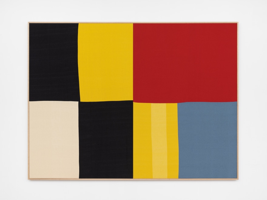Ethan Cook, D&uuml;sseldorf, 2020. Hand woven cotton and linen, framed 60 x 80 in, 152.4 x 203.2 cm (ECO20.034)