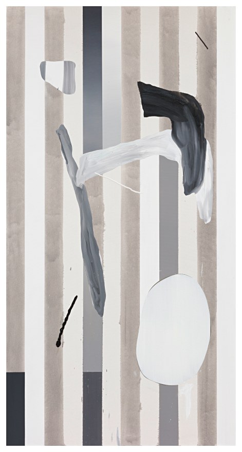 Andreas Breunig E_C_P_No10, 2021 Acrylic, oil, graphite and charcoal on canvas 90 1/2 x 47 1/4 in 230 x 120 cm (ABR21.024)