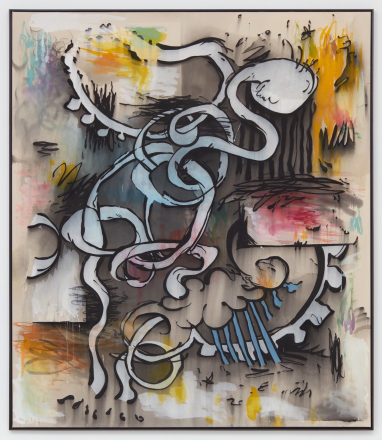 Jan-Ole Schiemann, Regen, 2016. Ink and acrylic on canvas, 70.9 x 61 inches, 180 x 155 cm (JS16.018)