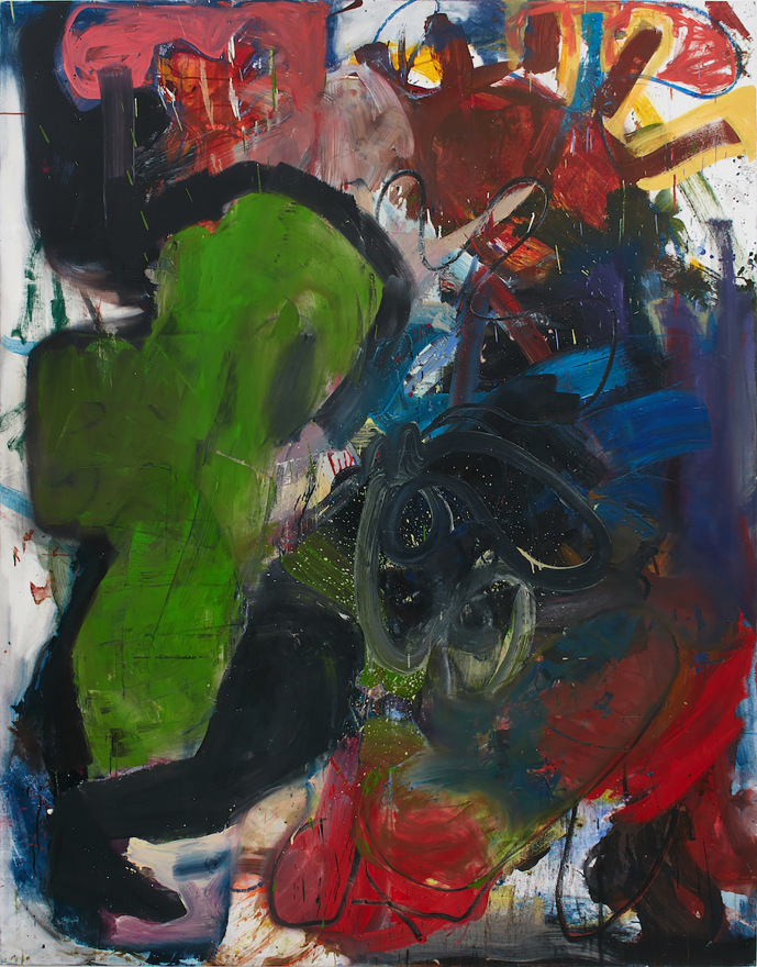 Anke Weyer, Driver, 2015. Oil and acrylic on canvas, 84 x 66 inches (213.36 x 167.64 cm)
