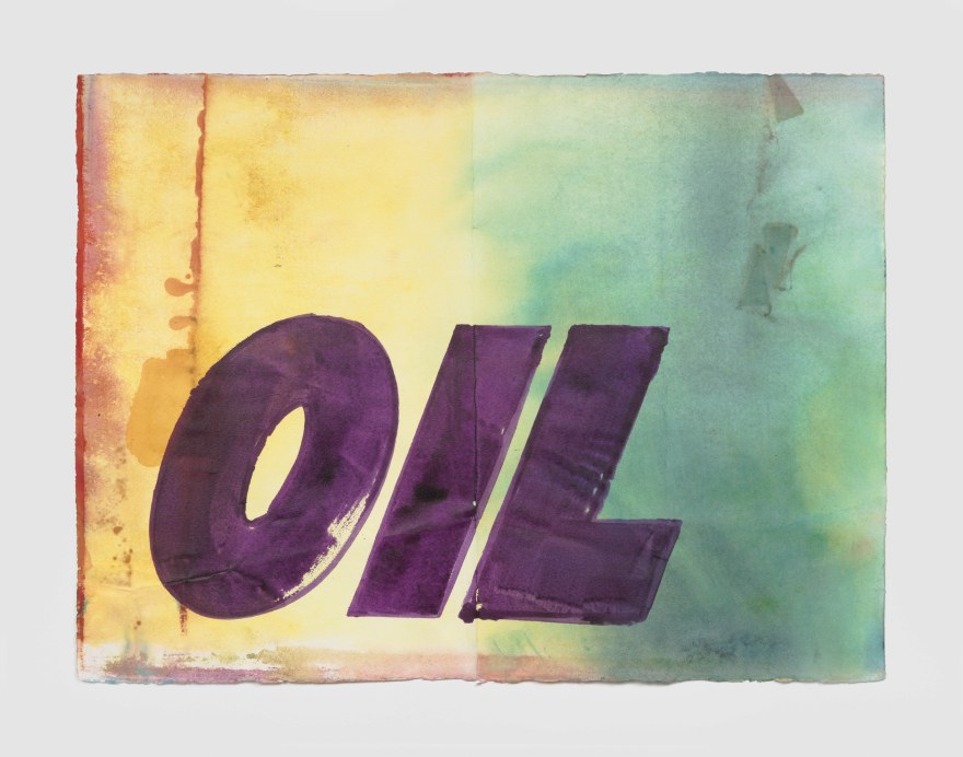 Nicolas Shake OIL, 2023 Dye on paper, acrylic medium, weathered 25 5/8 x 33 1/8 in (framed)  65 x 84 cm (framed) (NSH23.017)