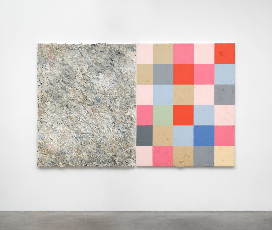 Dashiell Manley through passages (there and back), 2022 Oil, graphite, cold wax, and oil stick on linen Diptych 60 x 48 in (each) 152.4 x 121.9 cm (each) (DMA22.001)