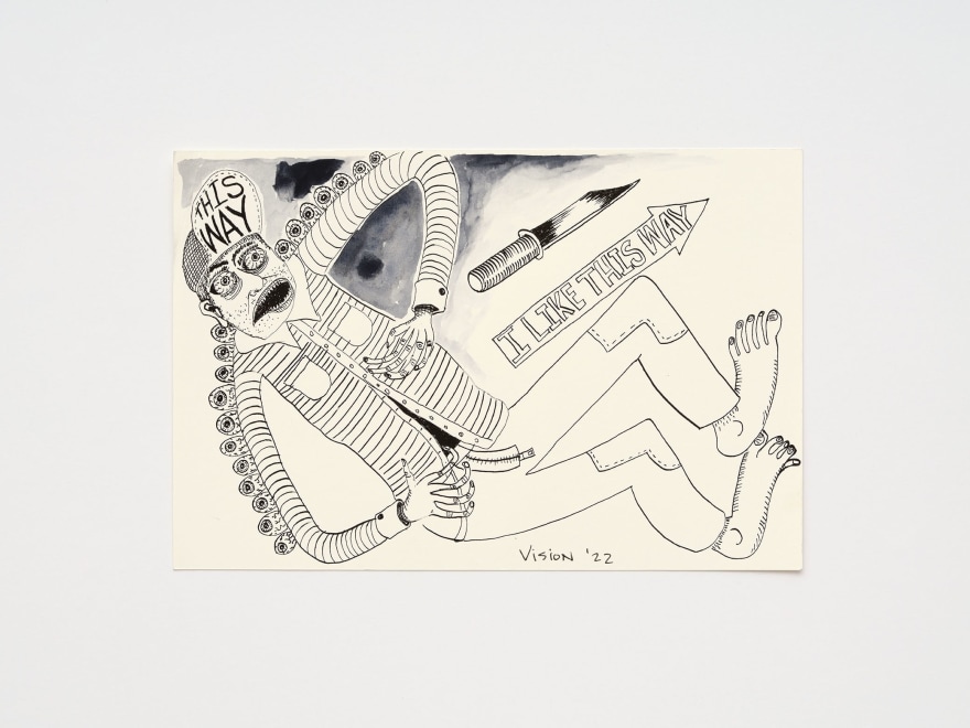 Jayme Burtis Untitled, 2022 Ink on paper 8 3/8 x 11 3/8 x 1 1/2 in (framed) 21.3 x 28.9 x 3.8 cm (framed) (JBU22.027)