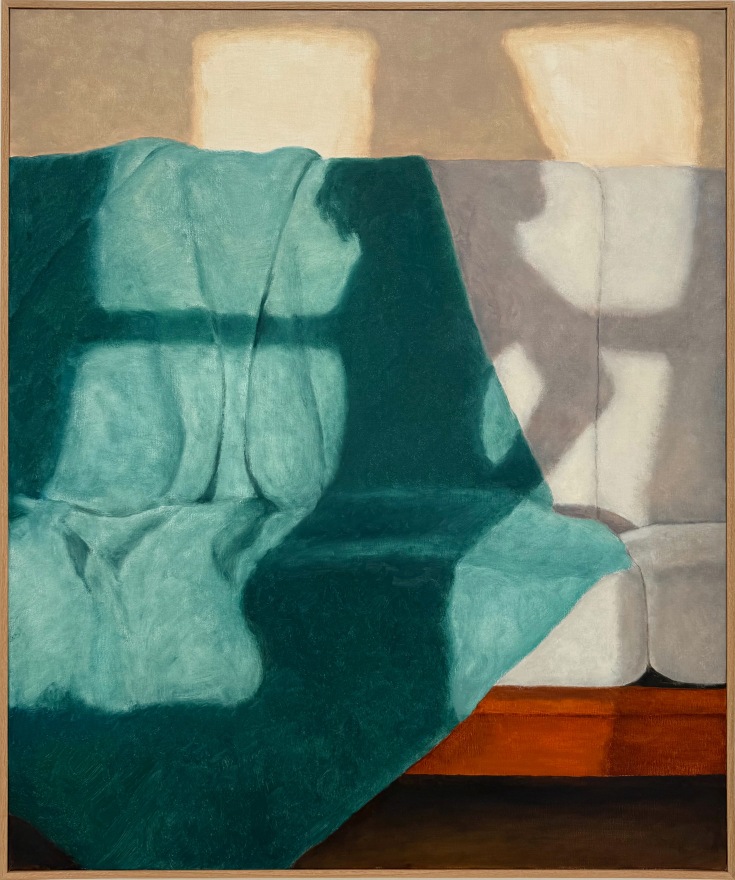 Jess Allen Walking by, 2025 Oil on linen 52 4/5 x 44 in framed 134 x 112 cm framed (JAL25.002)
