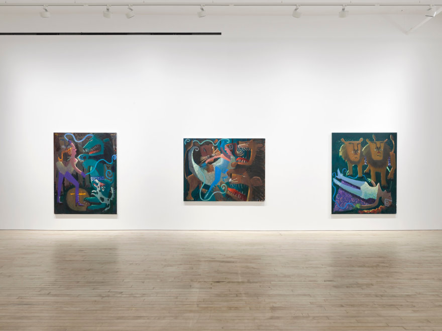 Installation view of Kyle Staver, The Greatest Show on Earth, Nino Mier Gallery, Tribeca, November 7 – December 16, 2025