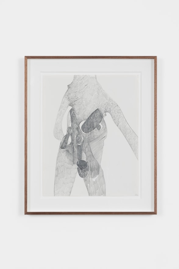 Nicola Tyson Spilled Guts, 2021 Graphite on paper&nbsp; 18 1/4 x 15 1/4 x 1 1/2 in (framed) 46.4 x 38.7 x 3.8 cm (framed)&nbsp; (NTY21.017)