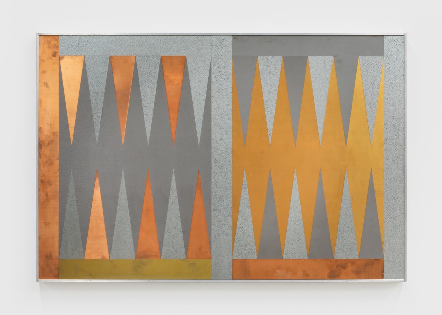 Zak Kitnick Season 12, 2020 Copper, bronze, brass, galvanized steel and mild steel plate on panel with aluminum frame 24 1/2 x 36 1/2 x 1 3/4 in 62.2 x 92.7 x 4.4 cm (ZKI20.002)