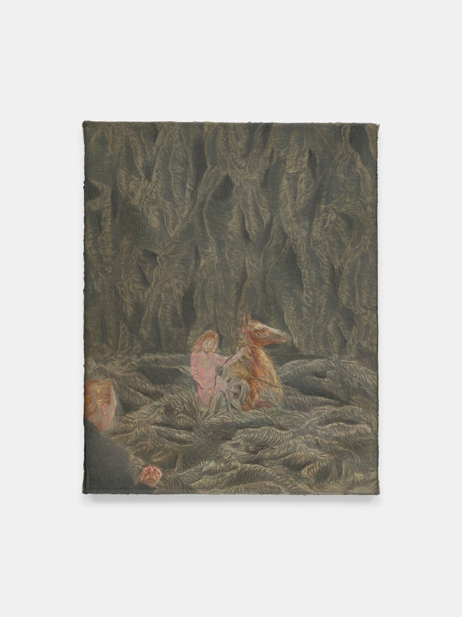 Marin Majic Everyone Inside You, 2021 Colored pencil, oil color, marble dust on linen 13 x 10 in 33 x 25.4 cm (MMA21.062)