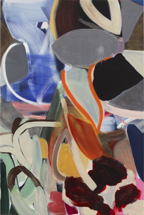 Liliane Tomasko POEM THING (and leave you inexpressibly to untangle), 2025 Acrylic and acrylic spray on linen 60 x 40 in 152.4 x 101.6 cm (LTO25.023)