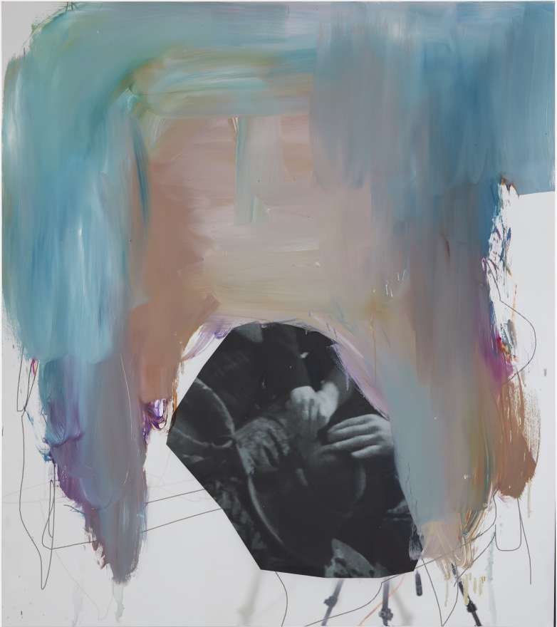 Peter Bonde HANDS, 2023 Oil, inkjet on mirror foil 51 1/8 x 45 1/4 in 130 x 115 cm (PBO24.002)