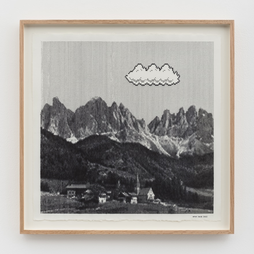 Arno Beck Untitled, 2022 Typewriter drawing on paper 20 3/4 x 20 3/4 x 1 1/4 in (framed) 52.7 x 52.7 x 3.2 cm (framed) (ABE22.007)