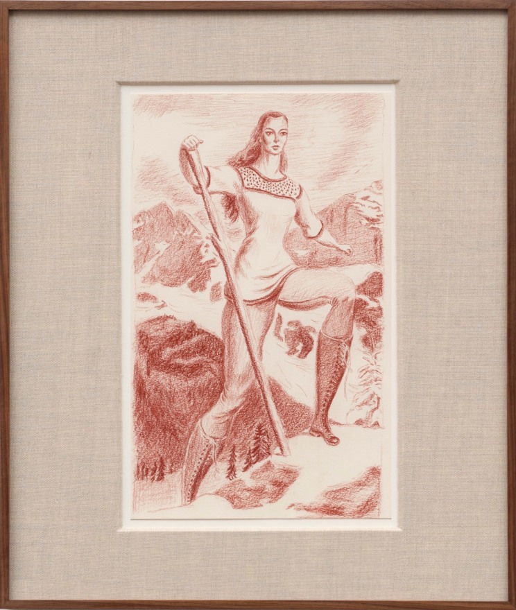 Jansson Stegner Hiker, 2023 Chalk on paper 20 x 17 x 1 1/2 in (framed) 50.8 x 43.2 x 3.8 cm (framed) (JAS23.022)