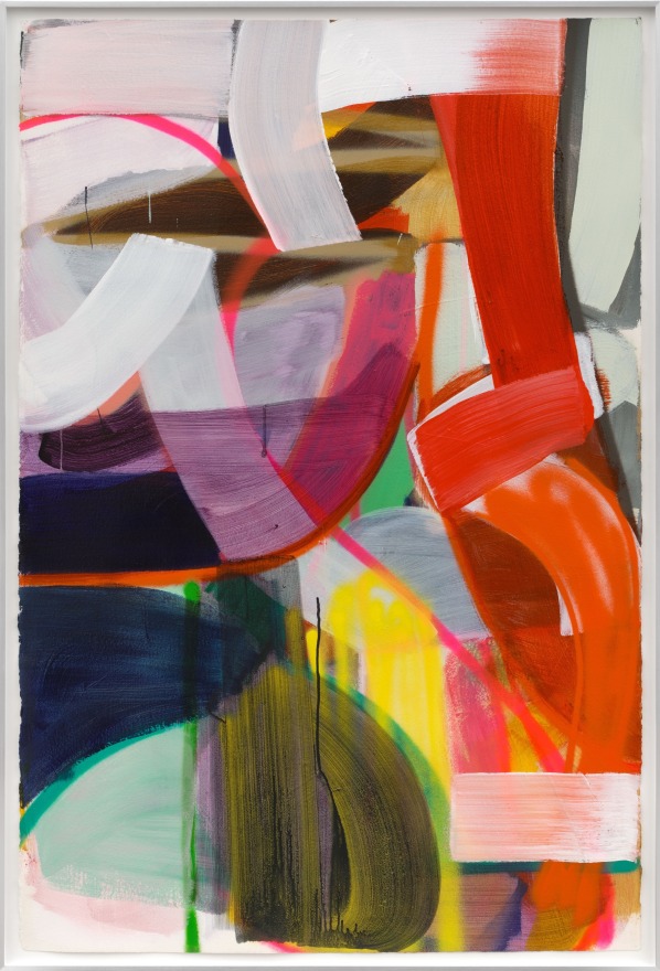 Liliane Tomasko COMPRESSION OCTOBER, 2022 Acrylic and acrylic spray on paper 62 1/2 x 42 1/2 x 1 1/2 in (framed) 158.8 x 108 x 3.8 cm (framed) (LTO23.002)
