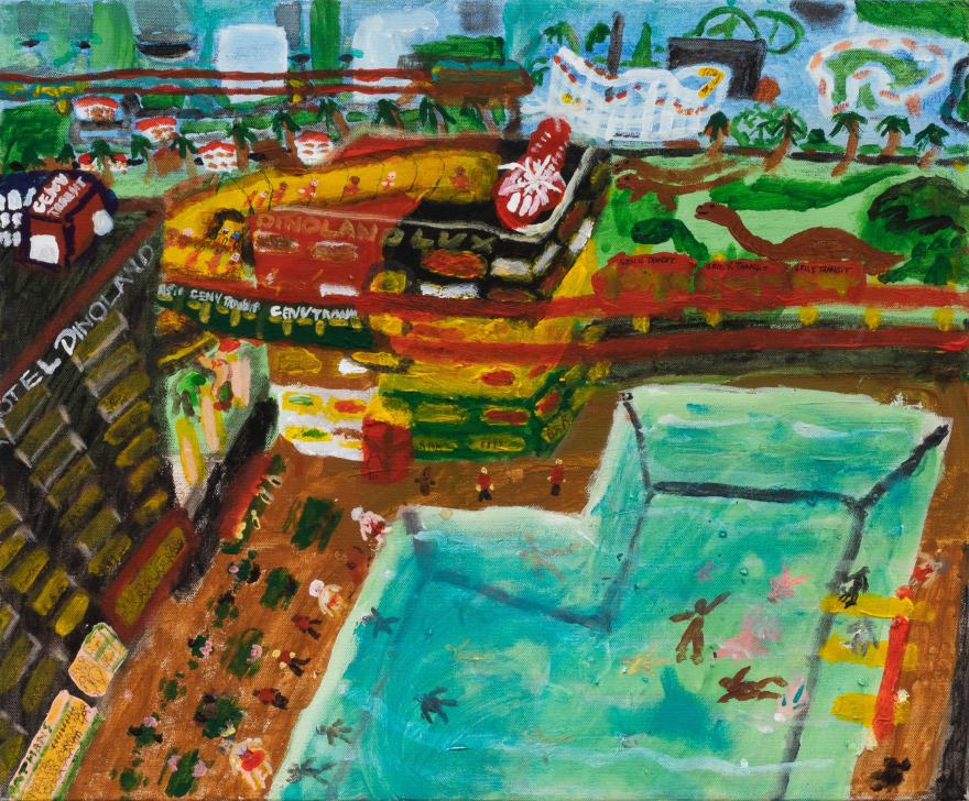 Raynes Birkbeck, Dinoland Visitor's Center, 2020. Oil and acrylic on canvas, 20 x 24 in, 50.8 x 61 cm (RBI20.009)