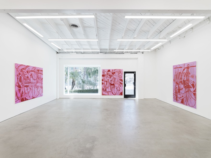 Installation view of Jana Schr&ouml;der, RUDDYSYNC ILILAC, (June 4 - July 9, 2022). Nino Mier Gallery Three, Los Angeles