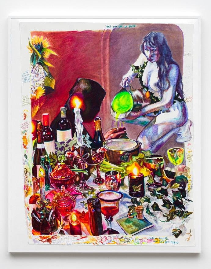 Giulia Messina Galatea is a fountain, 2025 Markers and ink on paper 59 x 44 7/8 in 150 x 114 cm (GME25.010)