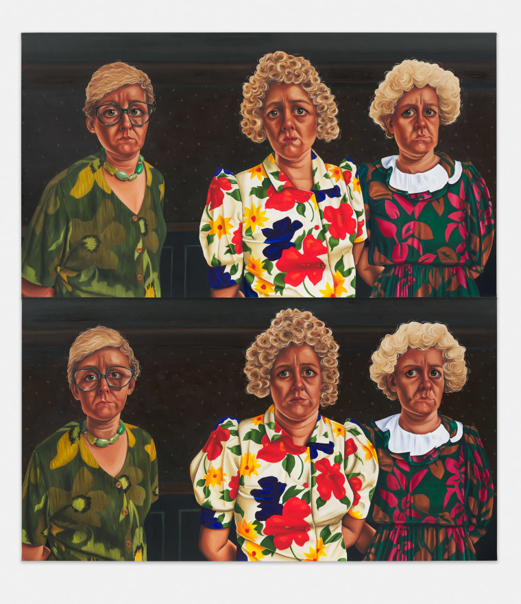 Madeleine Pfull Daughters of Reg I and Daughters of Reg II, 2022 Oil on canvas Diptych 74 3/8 x 39 3/8 in (each) 189 x 100 cm (each) (MP22.001)