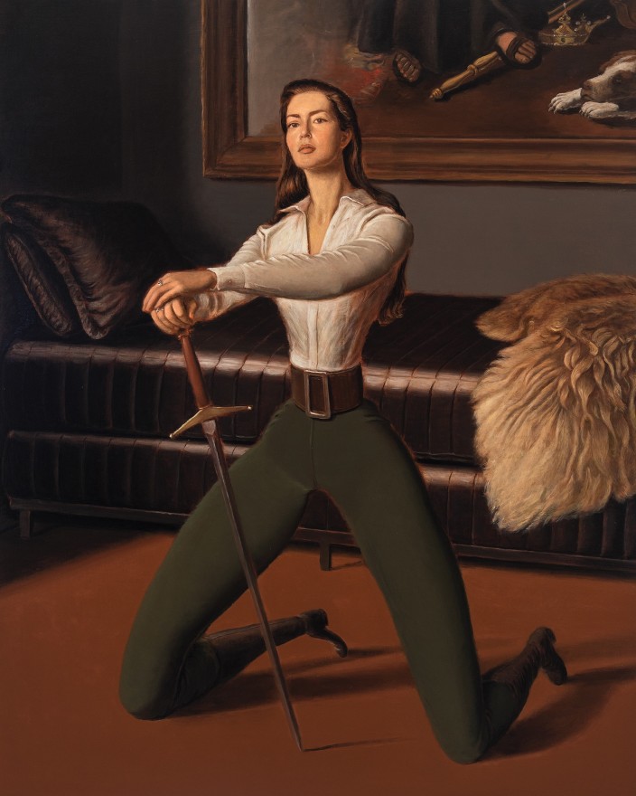 Jansson Stegner Swordswoman, 2018 Oil on linen 68 x 55 in 172.7 x 139.7 cm (JAS18.010)