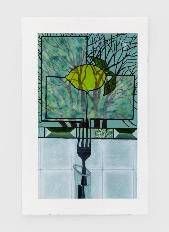 Marisa Adesman Growing Panes (Lemon), 2020 Oil on paper 9 x 5 1/4 in 22.9 x 13.3 cm (MAD20.004)