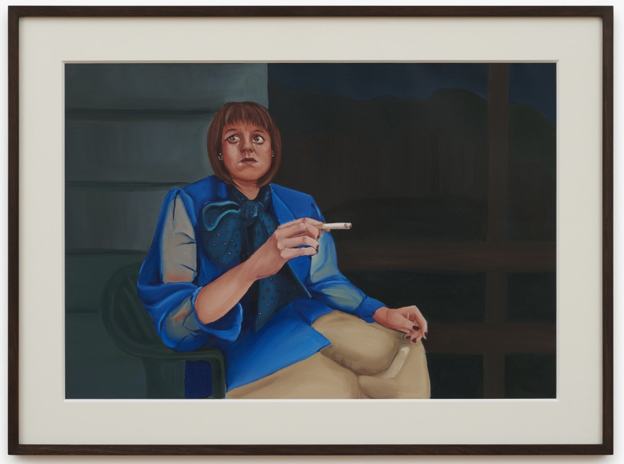 Madeleine, Pfull Porch Lady, 2020. Oil on paper, 19 3/4 x 26 5/8 in, framed 50 x 67.5 cm, framed (MP20.027)