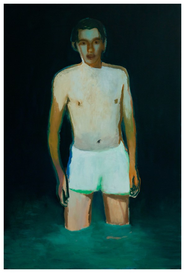 Jonathan Wateridge, Pool Party, 2020 Oil on linen 70 7/8 x 47 1/4 in 180 x 120 cm