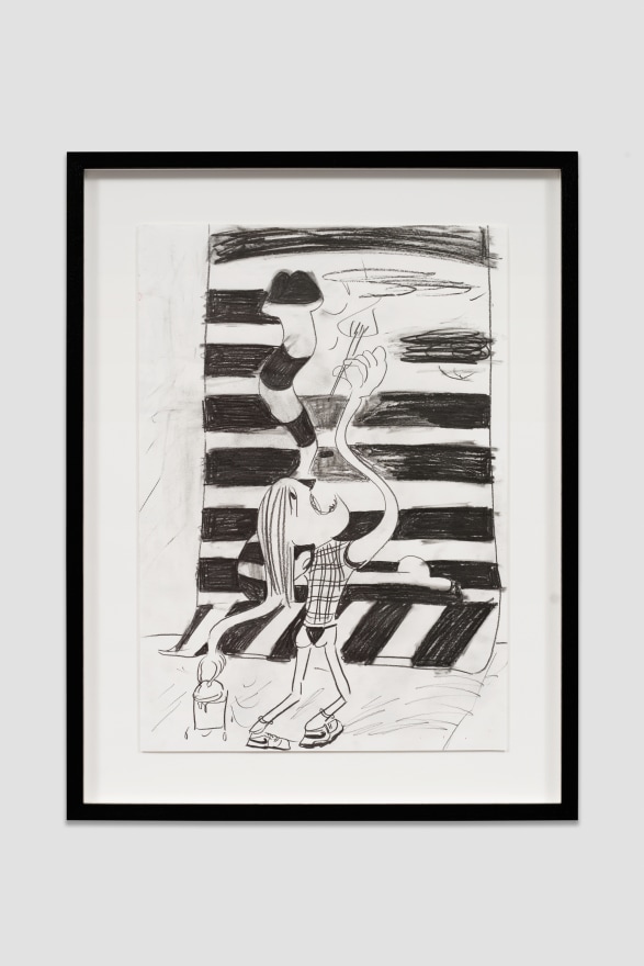 Nel Aerts The Madwoman, 2022 Graphite on paper 18 1/2 x 12 3/4 in (framed) 47 x 32.5 cm (framed) (NAE23.021)