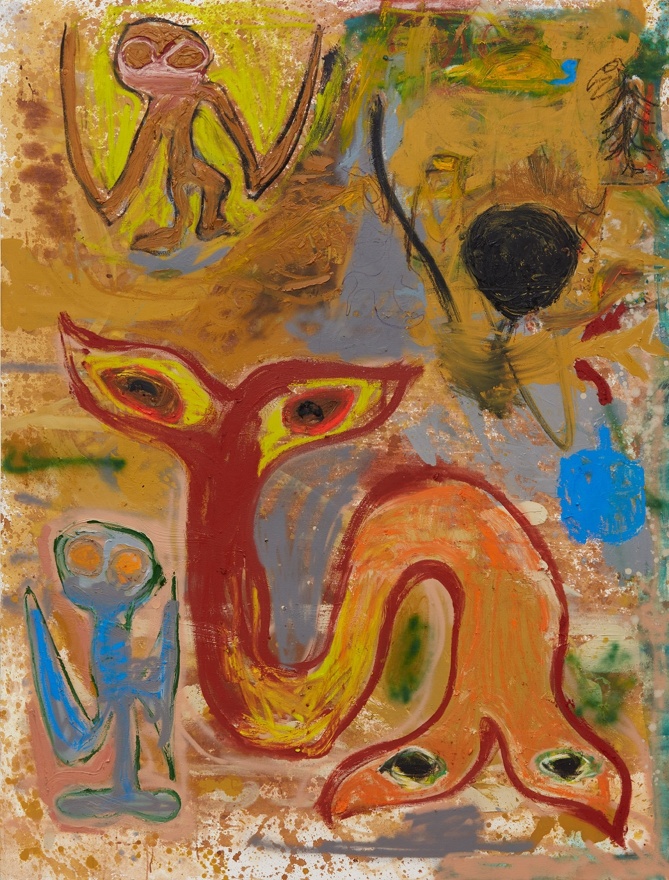 Bill Saylor, Jungle Jam, 2016. Oil, flash, crayon on canvas 84 x 64 inches (213.36 x 162.56 cm) BS16.003
