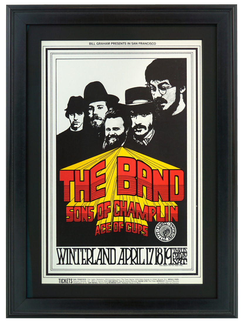 BG-169 poster for The Band, Sons of Champlin and Ace of Cups at Winterland 1969