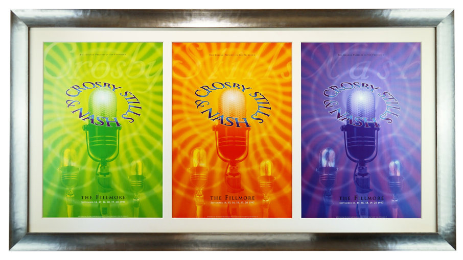 CSN, or, Crosby Stills & Nash at the Fillmore poster triptych 1997 by Mark Zaremba