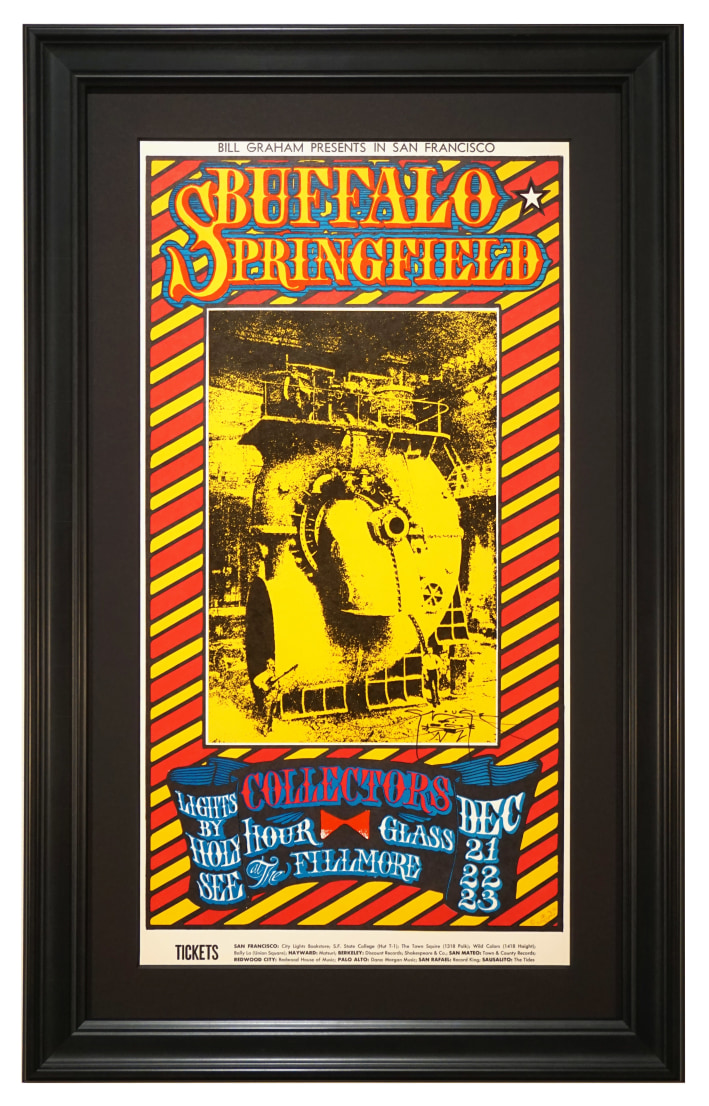 BG-98 Buffalo Springfield and early Allman Brothers poster from 1967. Allman Brothers called Hour Glass. 