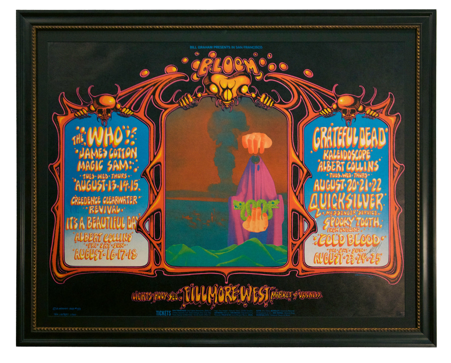 BG-133 Poster by Alton Kelley and Rick Griffin. Grateful Dead poster 1968 Who poster at Fillmore West
