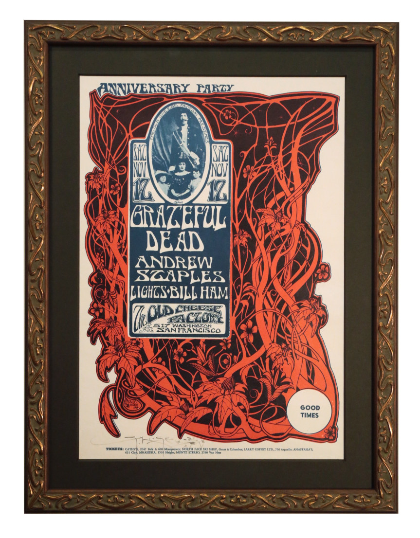 AOR 2.185  Grateful Dead poster from 1966.  Rock concert poster for the Cheese Factory, November 12, 1966 by Grateful Dead