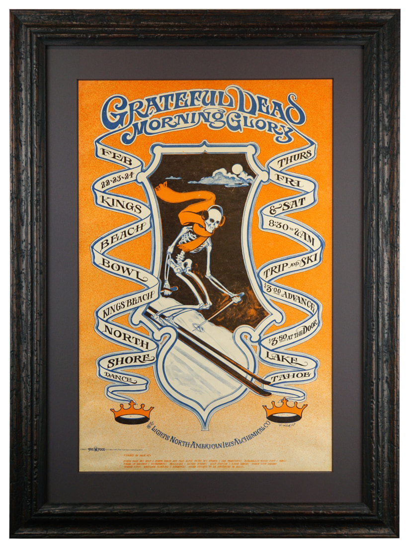 AOR 3.29 Grateful Dead poster Feb 22-24 1968 at Kings Beach Bowl. Poster called Trip and Ski, by Bob Fried