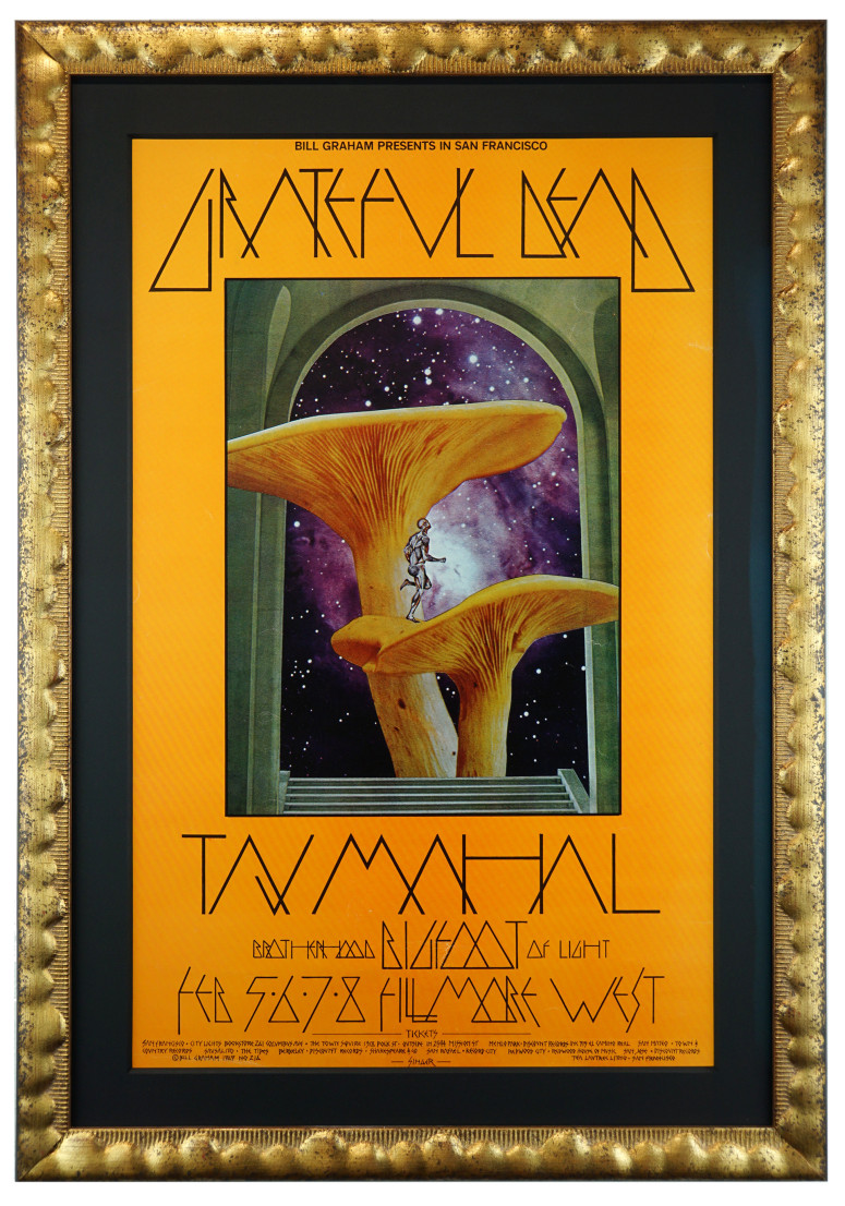 BG-216 poster Mushroom Man Grateful Dead poster by David Singer 1970. Grateful Dead Fillmore West 1970 poster