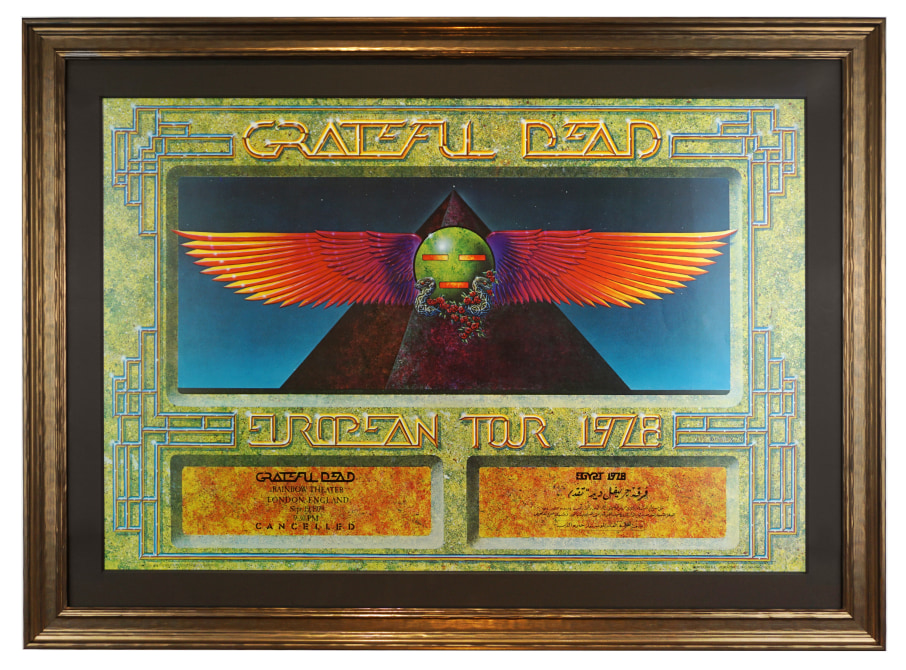 Grateful Dead Egypt 1978 poster, Rainbow Theatre, London variety by Alton Kelley. Also for European Tour 1978