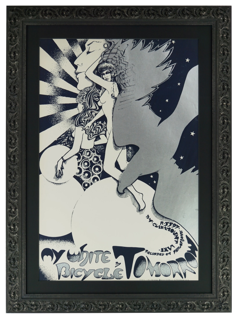 My White Bicycle Poster 1967 by Hapshash & the Coloured Coat. Silkscreen Osiris poster for the band Tomorrow