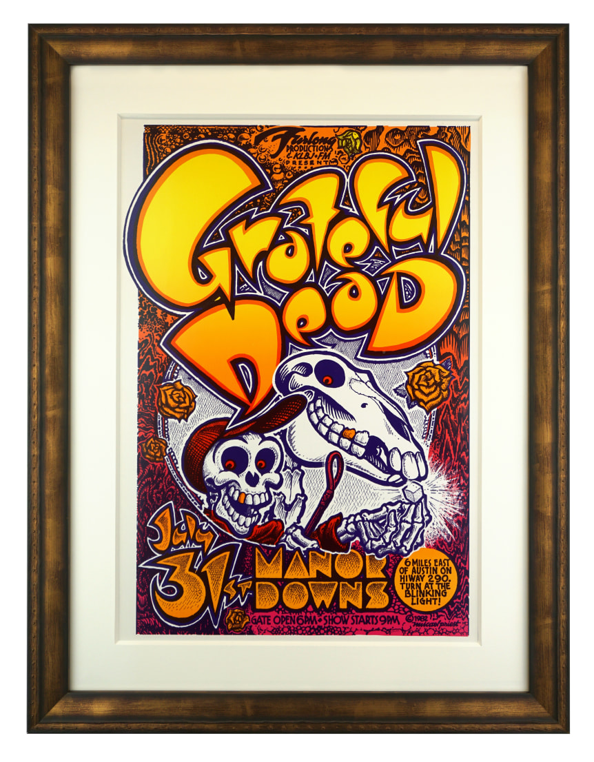 AOR 4.159  Grateful Dead poster called Acid Horse by Micael Priest, Grateful Dead at Manor Downs, Austin TX July 31, 1982